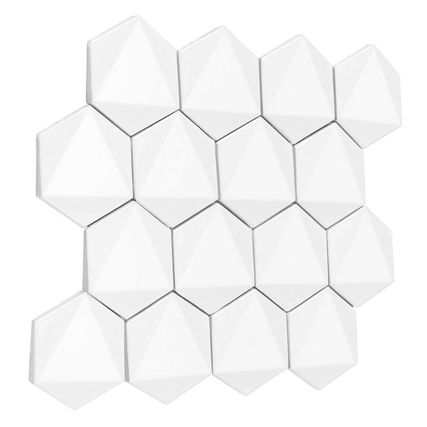 Mozaika 30x26 cm Dunin Hexagonic White 74