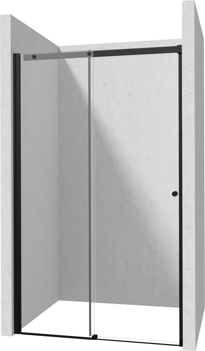 Drzwi prysznicowe przesuwne szkło przezroczyste profile czarne 120x200 cm Deante Kerria Plus