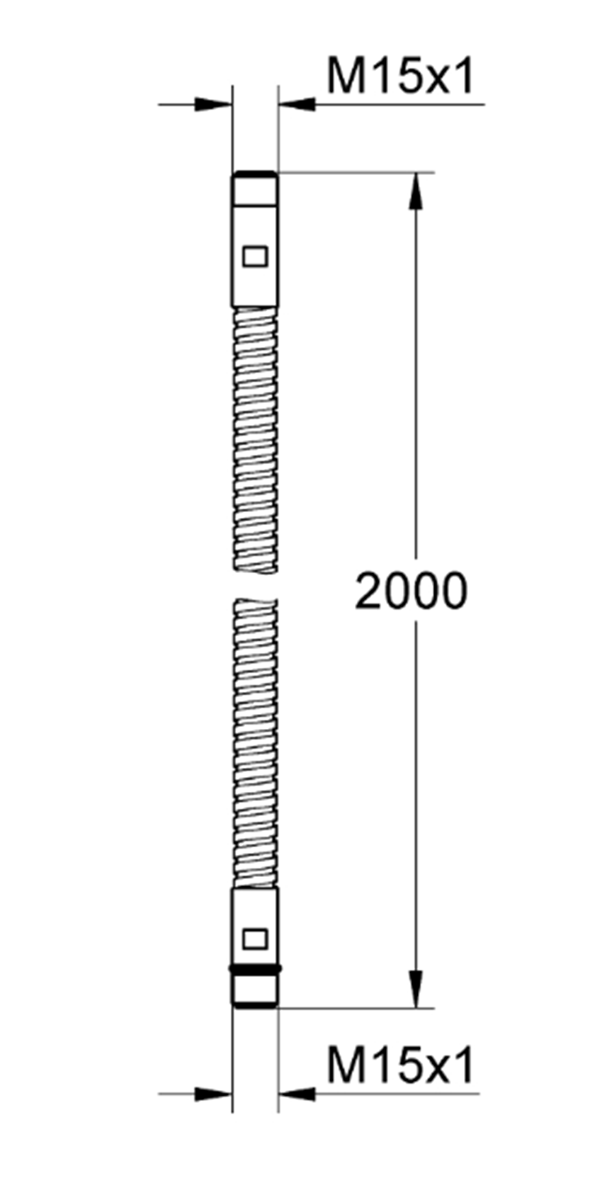 Wąż prysznicowy Grohe 28146000 rys techniczny