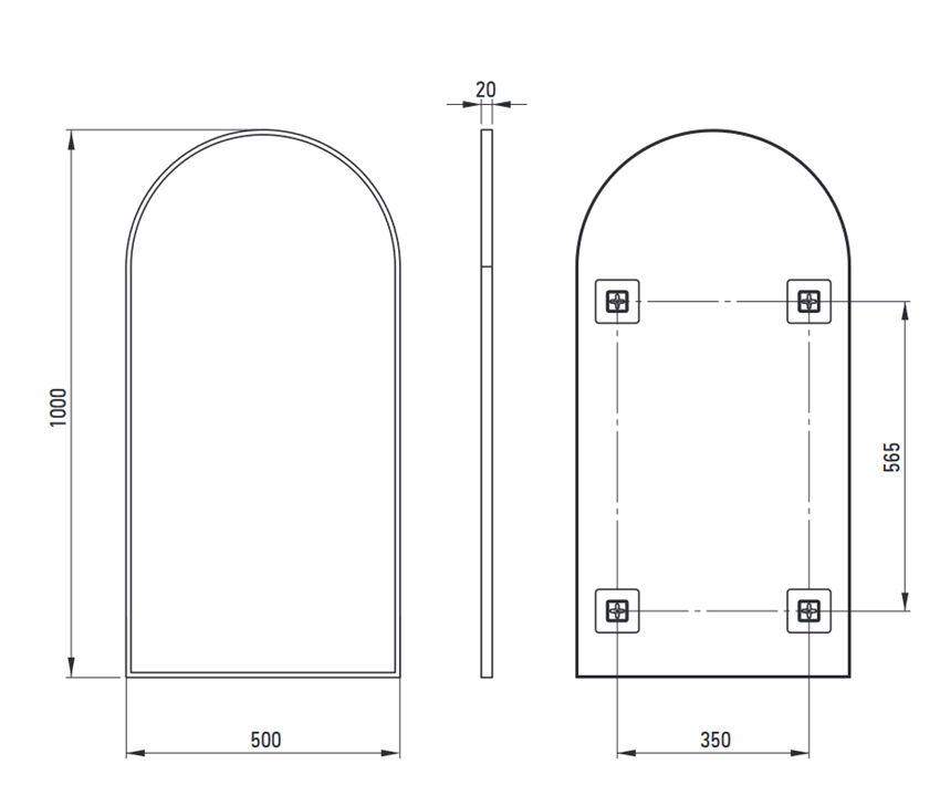 Lustro wiszące w ramie 100x50 cm Deante Silia rysunek