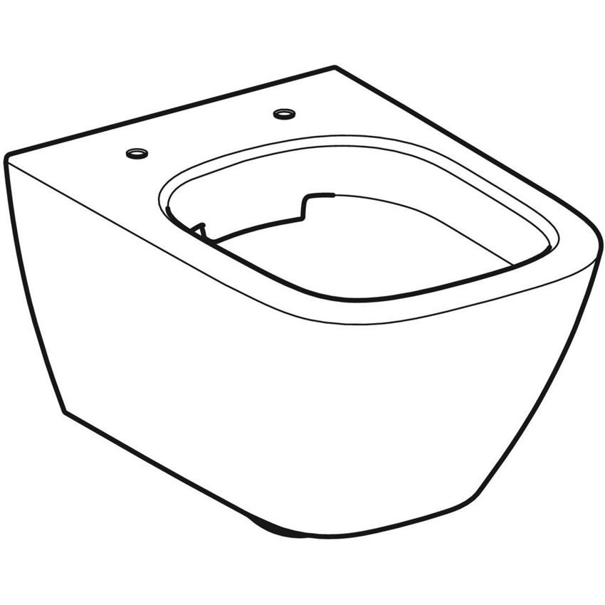 Miska WC wisząca krótka Rimfree Geberit Smyle Square rysunek