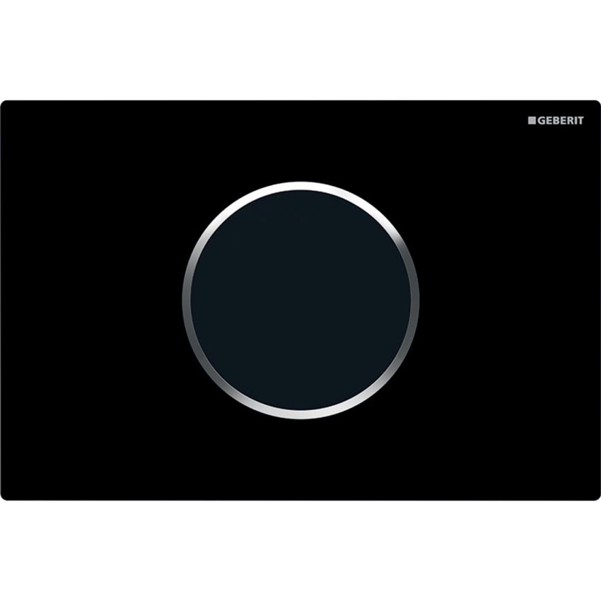 Elektroniczny zestaw uruchamiający WC zasilanie sieciowe przycisk uruchamiający Sigma10 płyta czarna pierścień ozdobny chrom błyszczący
