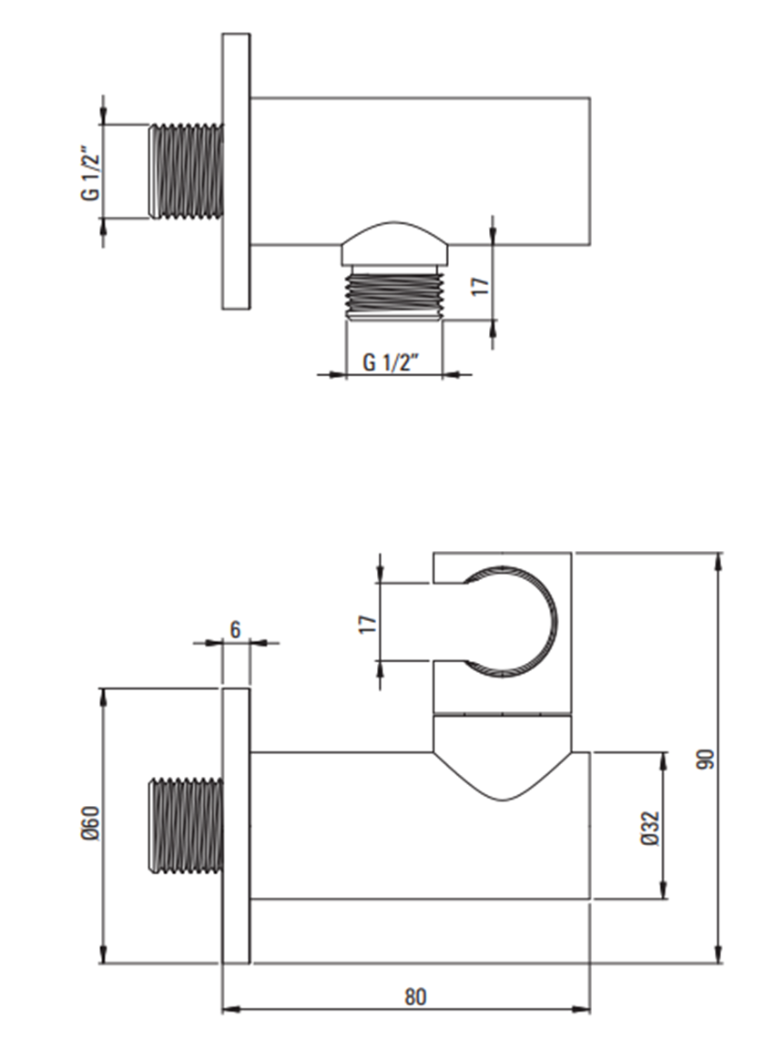 Zestaw prysznicowy Deante Temisto BQT M18P rys techniczny