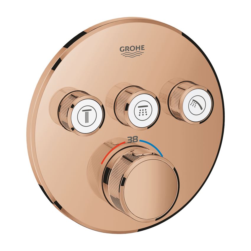 Bateria termostatyczna do obsługi trzech wyjść wody warm sunset Grohe Grohtherm Smartcontrol