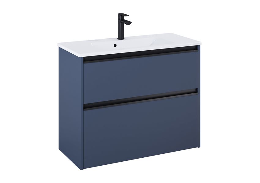 Szafka podumywalkowa Compacto 80 cm z 2 szufladami niebieski mat Roca Gap Pro