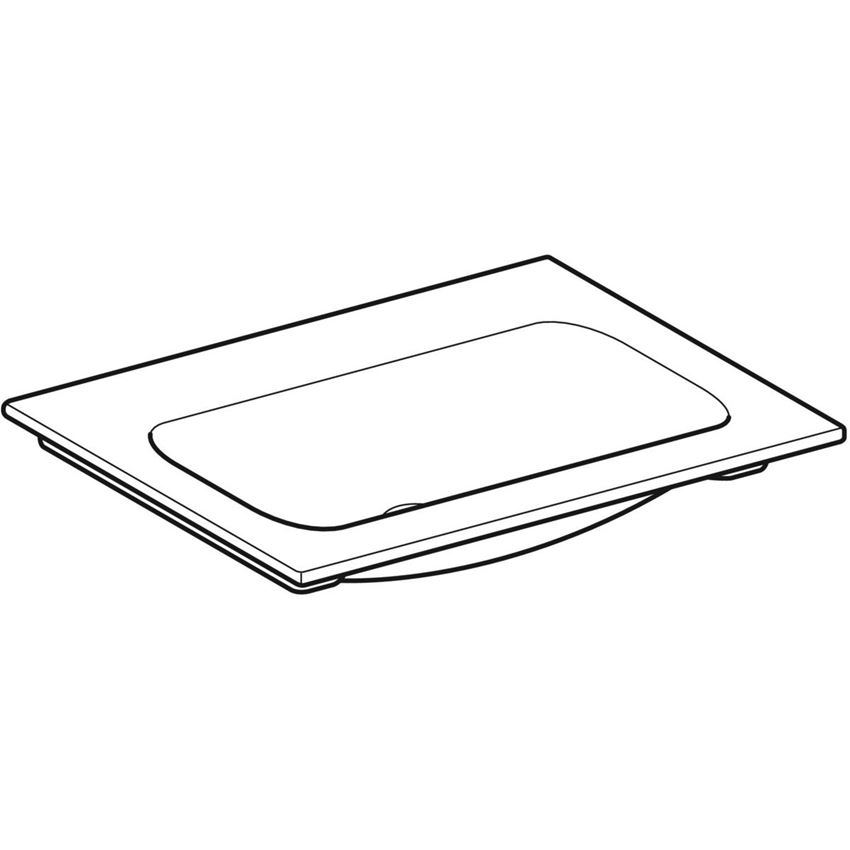 Umywalka meblowa bez otworu na baterię bez przelewu 60 cm biała/KeraTect Geberit iCon rysunek