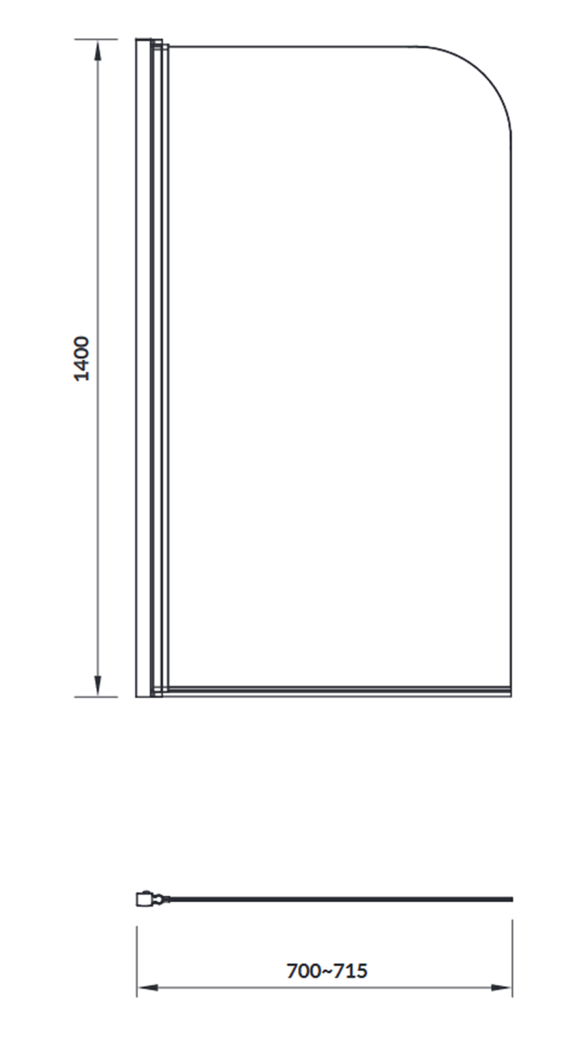 Parawan 1-elementowy 140x70 cm Cersanit Easy New rysunek