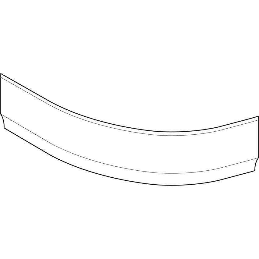 Obudowa przednia do asymetrycznej wanny prawa 150 cm biała błyszcząca Geberit Selnova rysunek