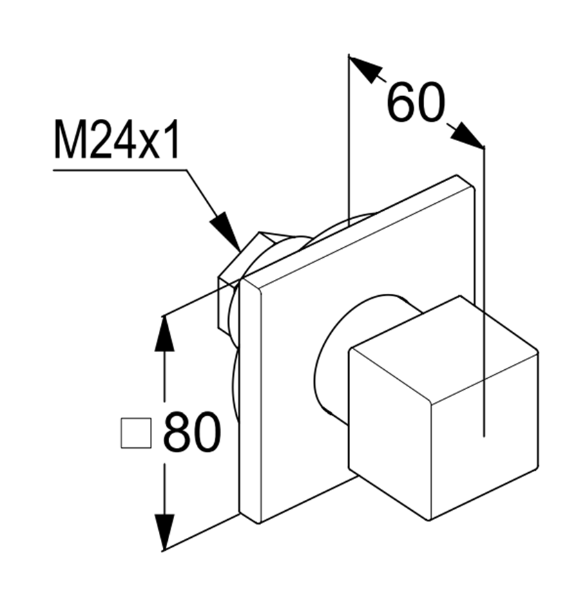 Zawór podtynkowy Kludi Decus 54816N075 rys techniczny