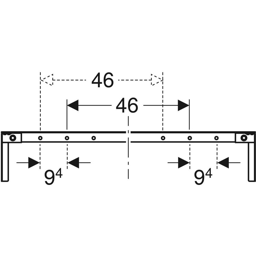 Trawers do mocowania elementów montażowych odstęp od 90 cm Geberit Duofix