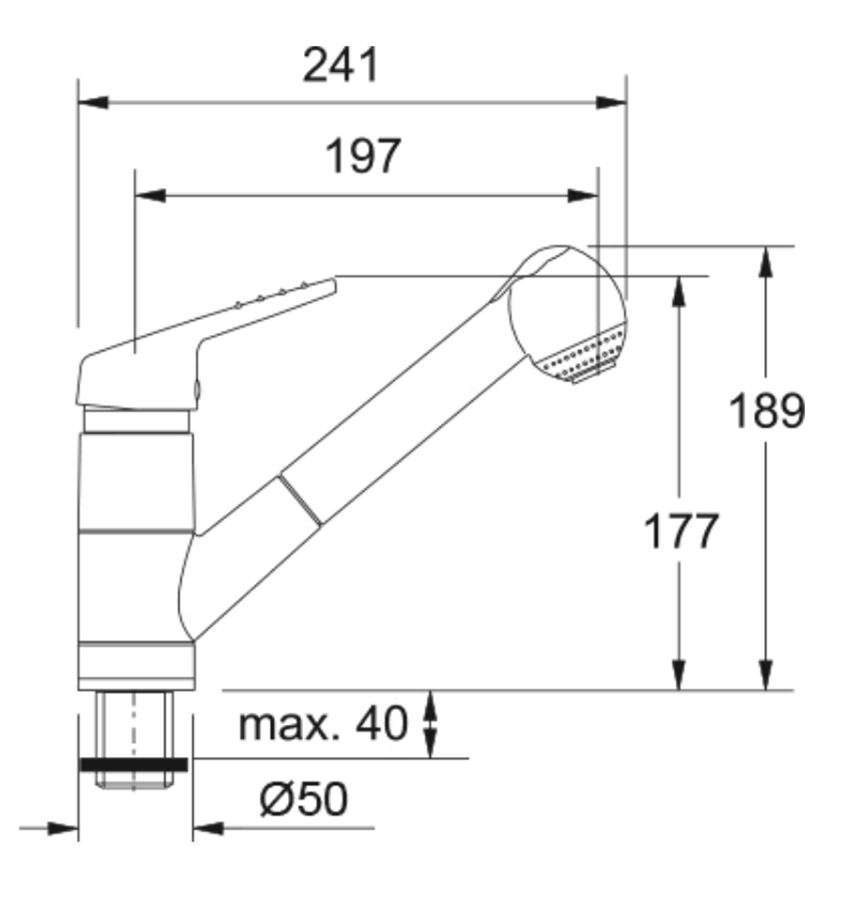 Bateria kuchenna Franke Cascada Window 115.0014.879 rys techniczny