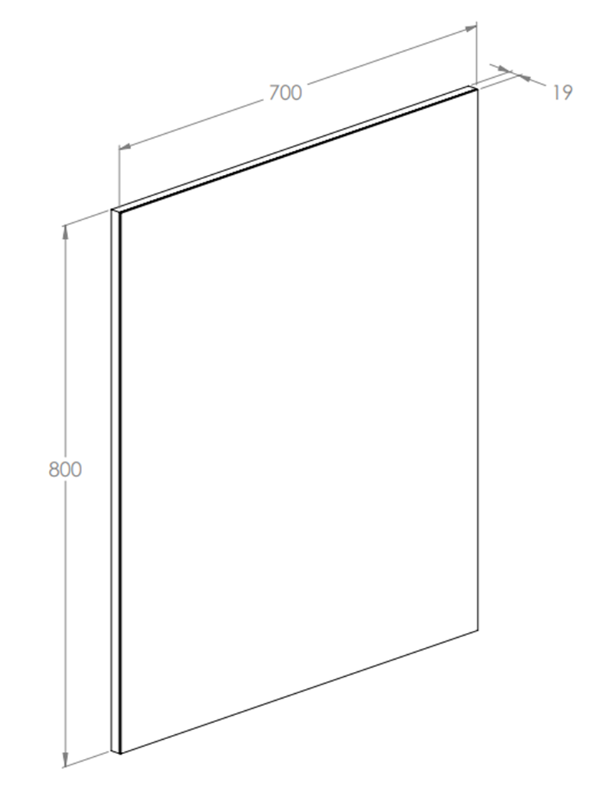 Lustro łazienkowe Roca Sote A812442000 rys techniczny