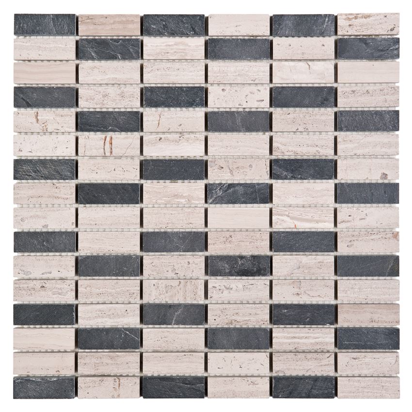 Mozaika kamienna 30,5x30,5 cm Dunin Woodstone Grey block mix 48