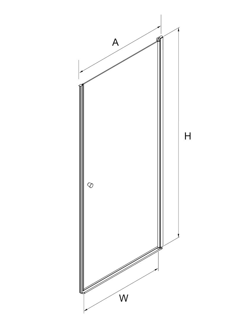Drzwi prysznicowe 90x195 cm New Trendy Superia Black rysunek