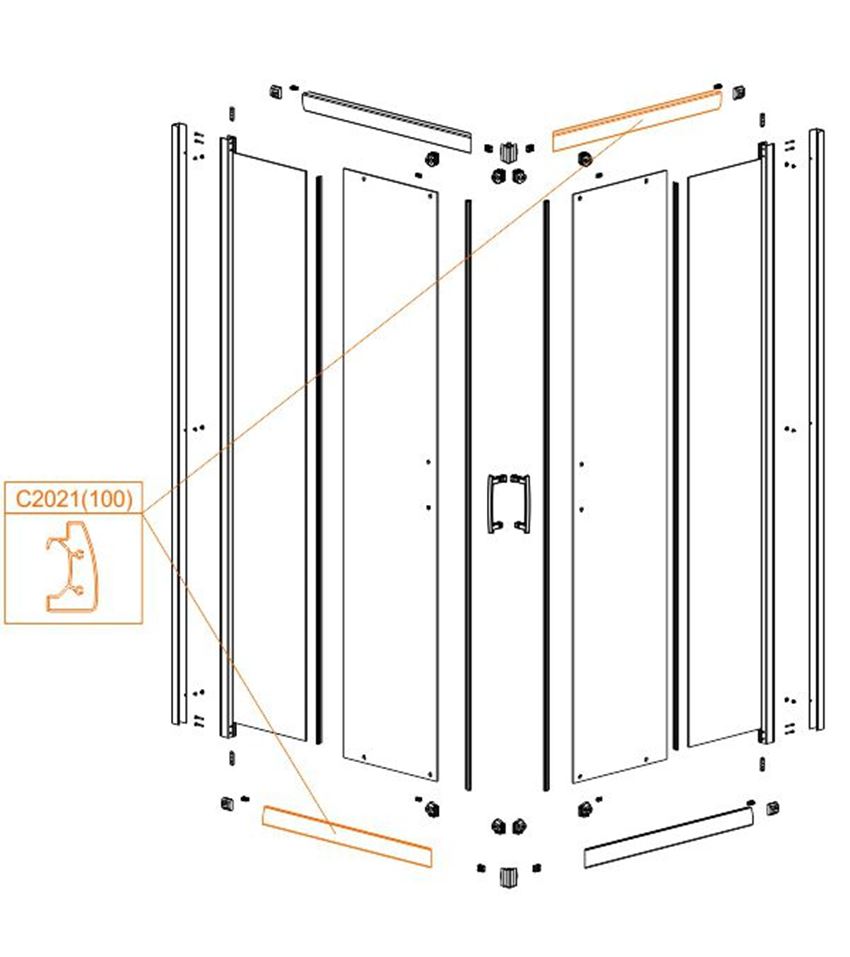 Profil poziomy prosty górny (L), dolny (P) Sanplast