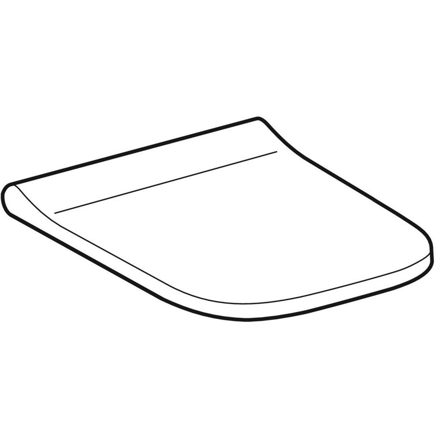 Deska WC wolnoopadająca Slim biały błyszczący Geberit Smyle Square rysunek