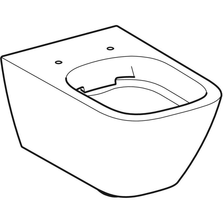 Miska WC wisząca Rimfree bez deski ukryte mocowania biała Geberit Smyle Square rysunek
