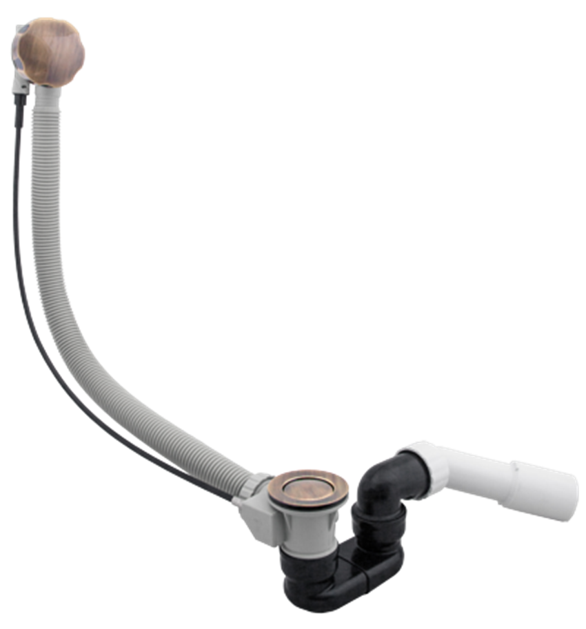 Syfon wannowy przelewowo-odpływowy z automatycznym korkiem Omnires CGS