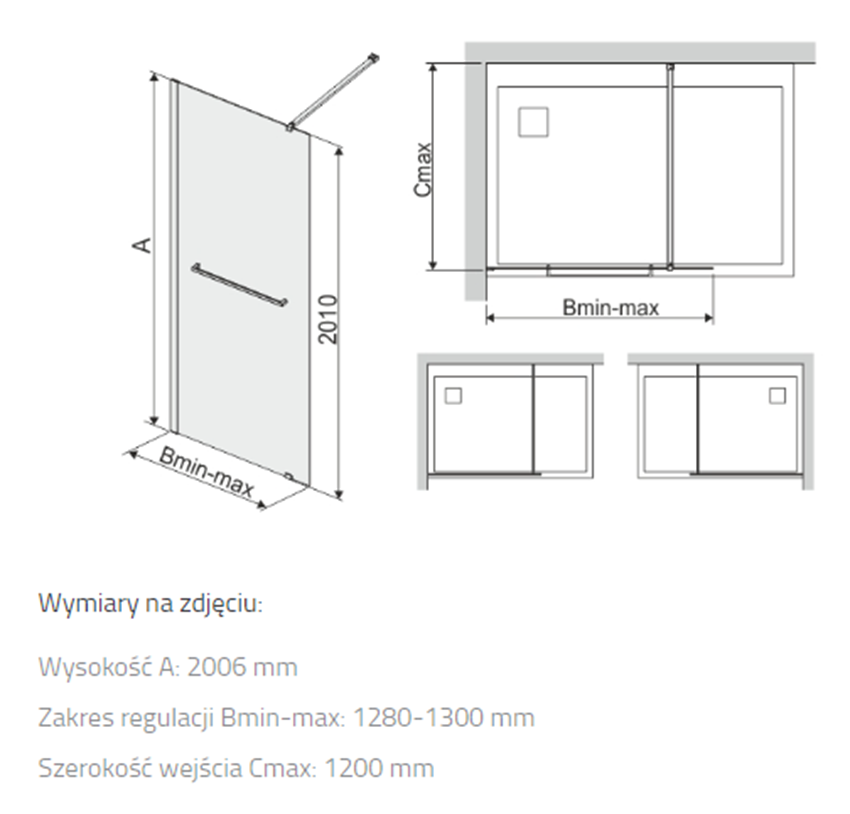 Kabina Sanplast Free Line II 600-261-0710-42-191 rys techniczny