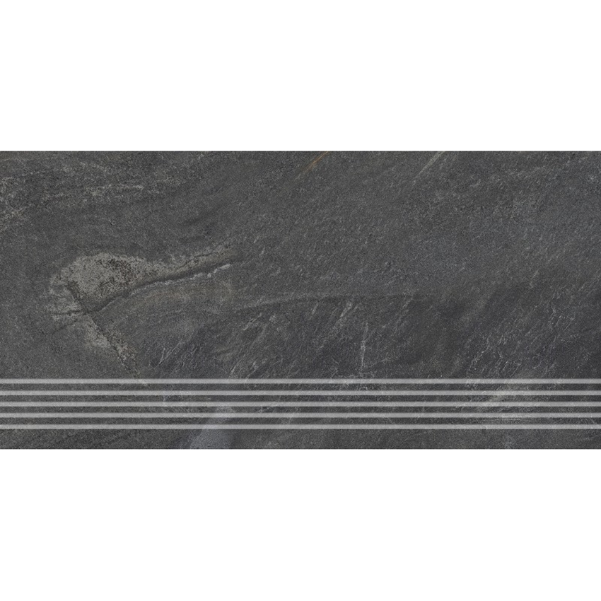 Płytka stopnicowa struktura 29,7x59,7 cm Ceramika Gres Granby Dark Grey