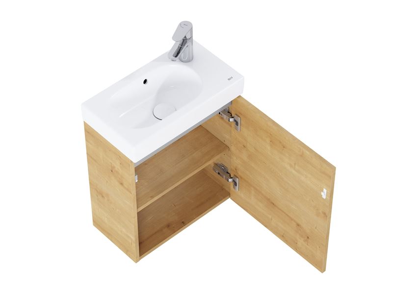 Zestaw łazienkowy Unik 45 cm z 1 drzwiami jasny dąb Roca Mini-N