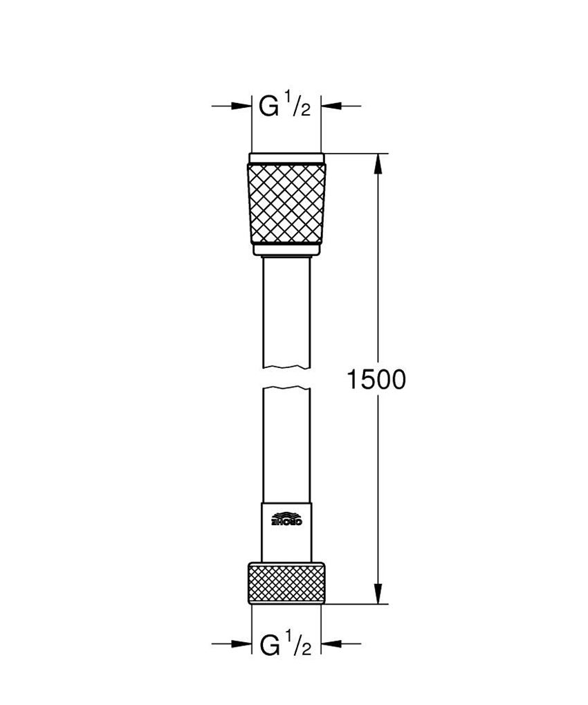 Wąż prysznicowy 150 cm chrom Grohe Rotaflex rysunek