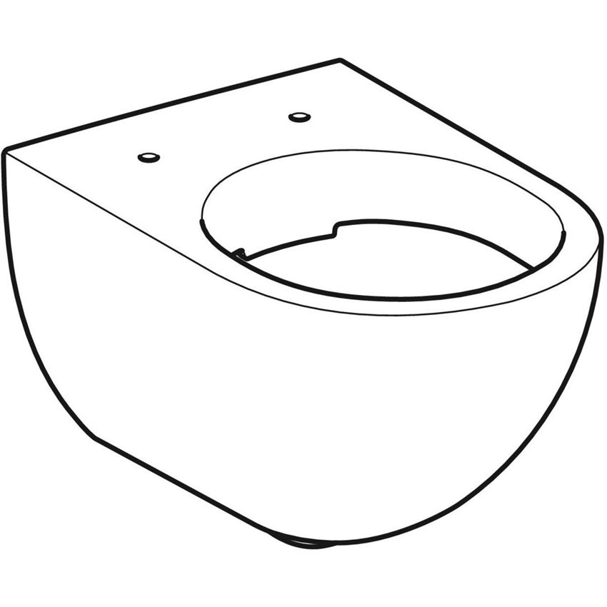 Wisząca miska WC Rimfree ukryte mocowania bez deski biała Geberit Acanto rysunek
