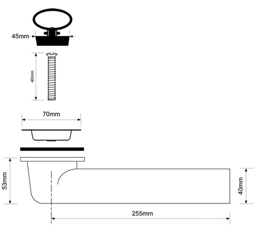 Spust zlewozmywakowy McAlpine rysunek techniczny