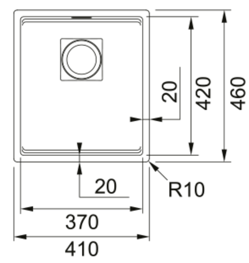 Zlewozmywak Franke Kanon KNG 110-37 125.0716.370 rys techniczny