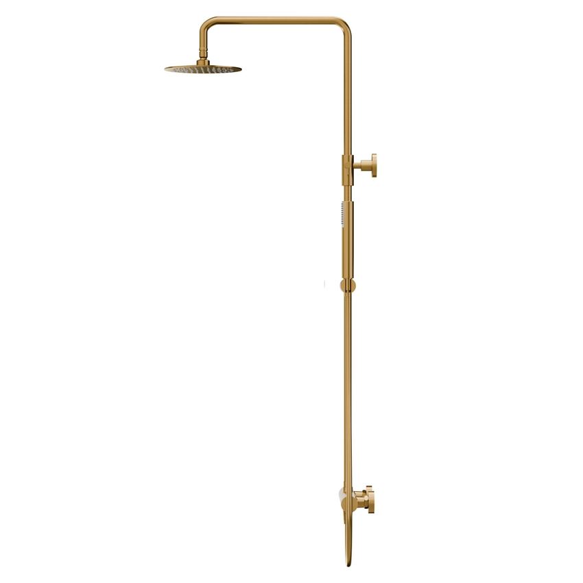 Zestaw prysznicowy natynkowy z baterią termostatyczną brushed gold IÖ Luvia