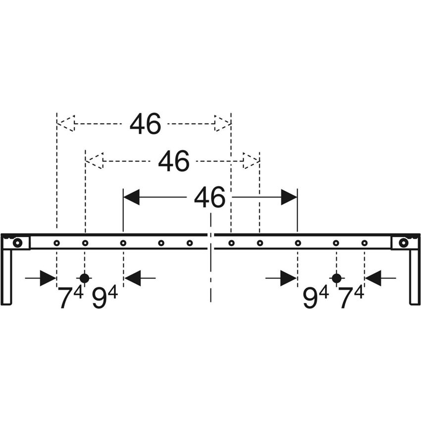 Trawers do mocowania elementów montażowych odstęp od 105 cm Geberit Duofix