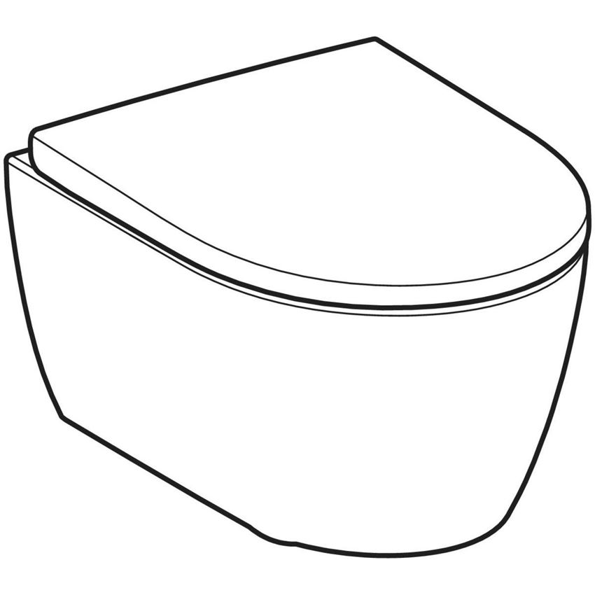 Miska WC wisząca ukryte mocowania TurboFlush z deską, biała Geberit iCon rysunek