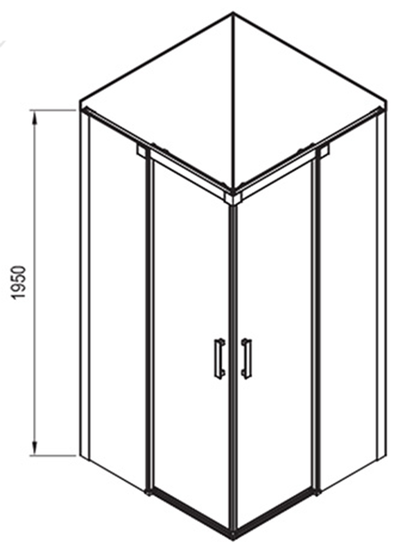 Kabina prysnzicowa Ravak Matrix MSRV4-90/90 1WV77C00Z1 rys techniczny