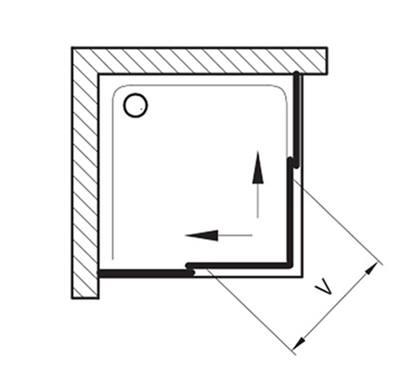 Kabina prysnzicowa Ravak Matrix MSRV4-90/90 1WV77C00Z1 rys techniczny