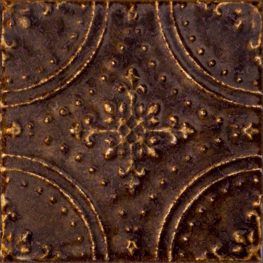 Dekor ścienny 8 różnych wzorów pakowanych losowo 14,8x14,8 cm Tubądzin Tinta Brown