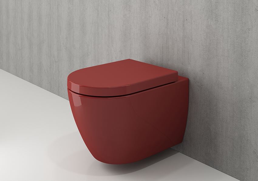 Miska WC wisząca bez deski Glossy Red Bocchi Milano