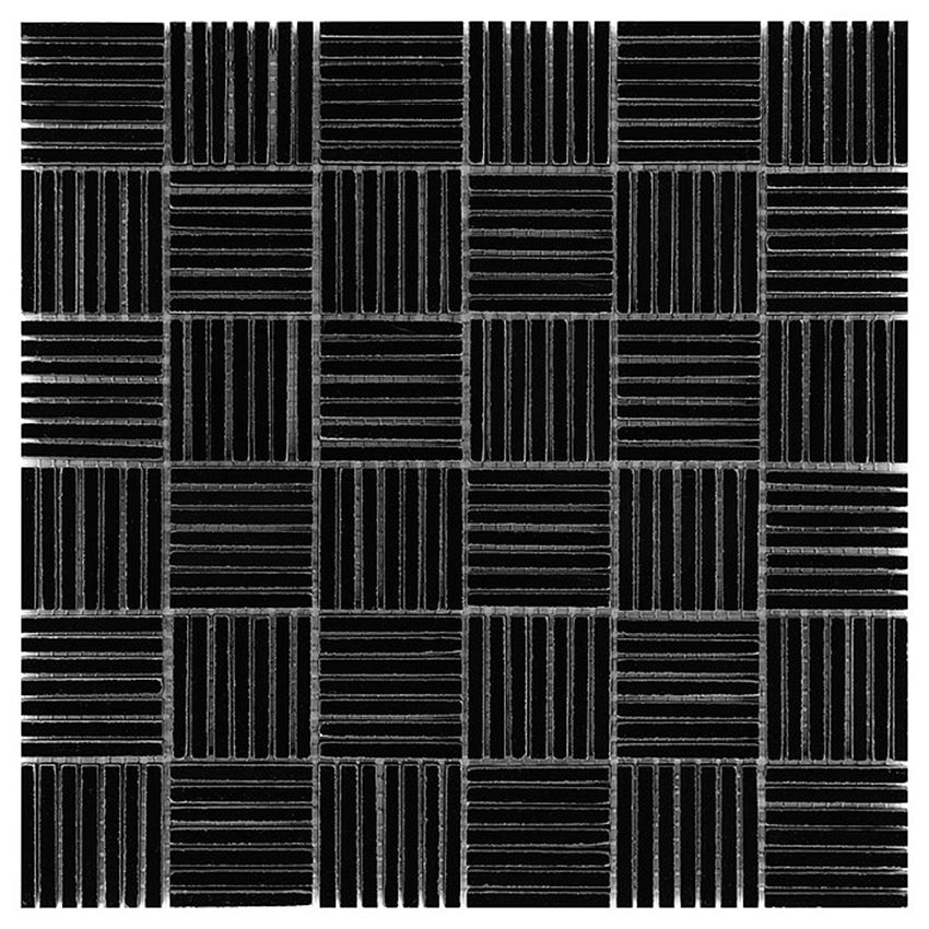 Mozaika 31x30,5 cm Dunin Black&White Pure Black Tatami 48