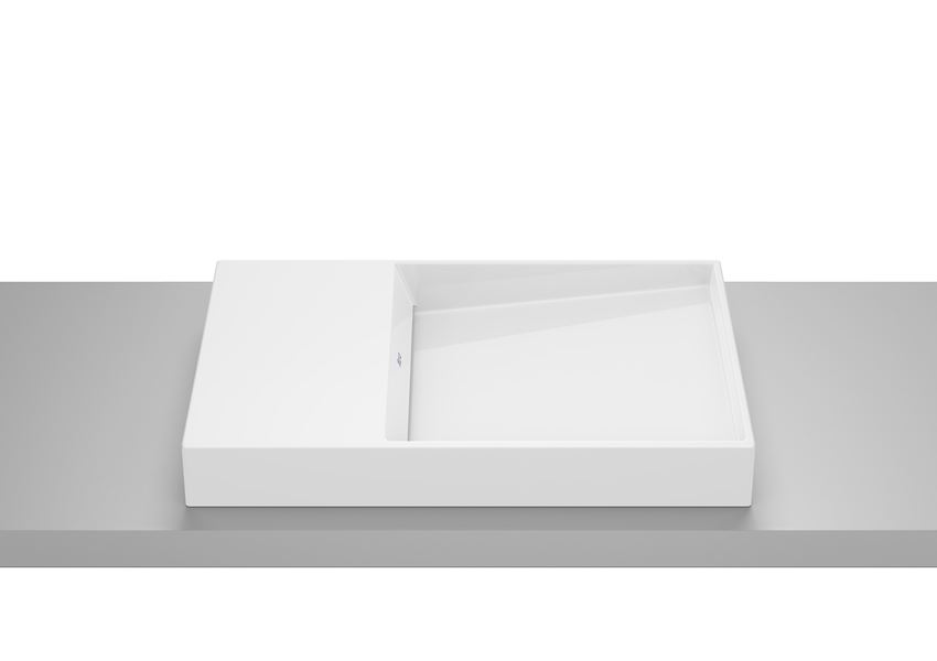 Umywalka nablatowa bez otworu na baterię - DASH 60x38x8 cm biały połysk Roca Horizon