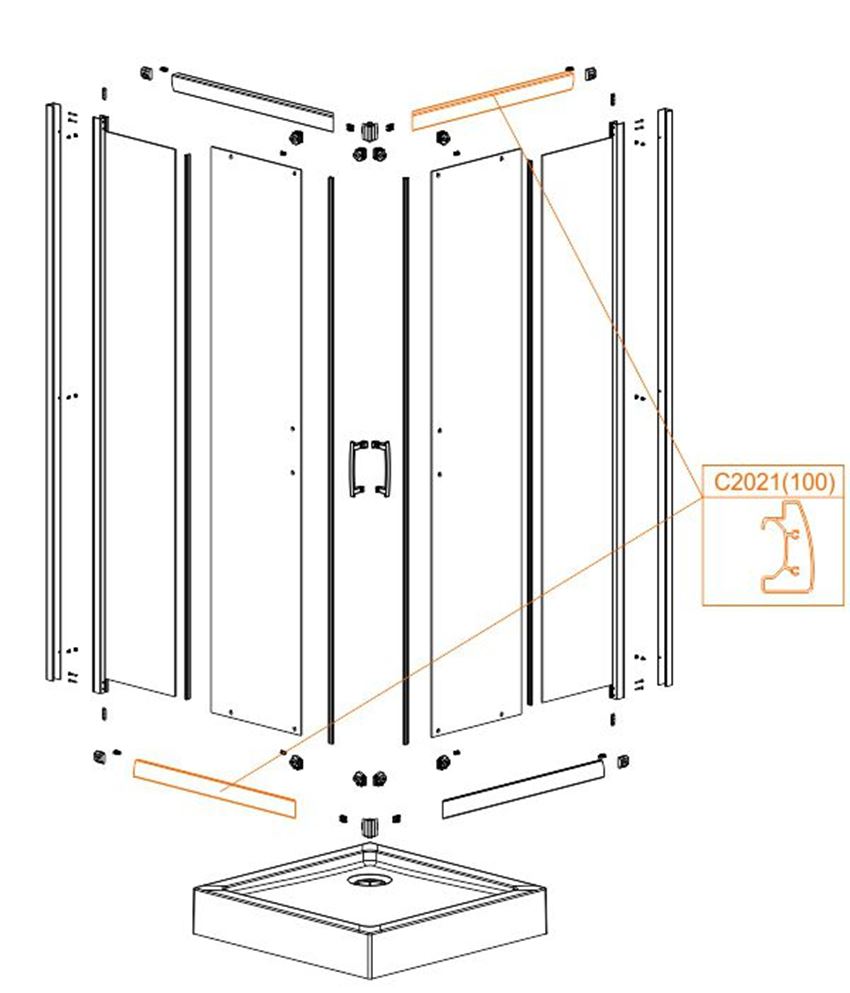 Profil poziomy prosty górny (L), dolny (P) Sanplast