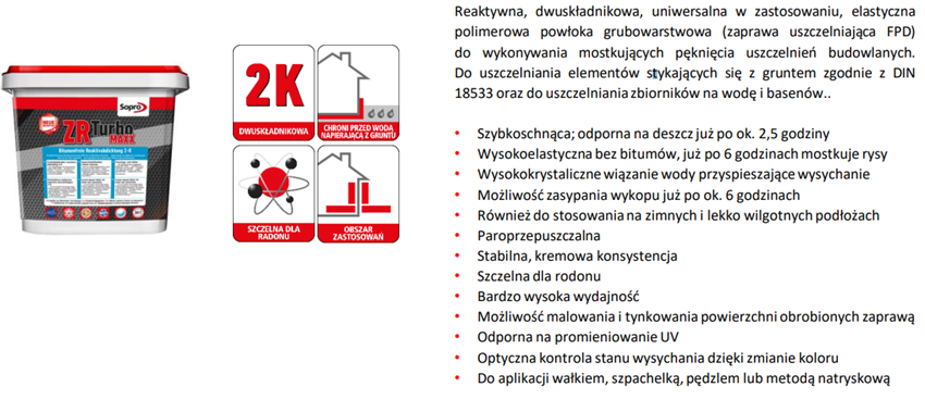 Zaprawa uszczelniająca Sopro ZR TURBO MAXX 618/24 karta techniczna