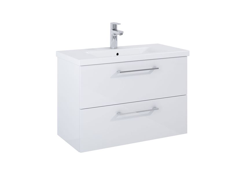Szafka podumywalkowa 80 cm z 2 szufladami biały połysk Roca Roma Compact