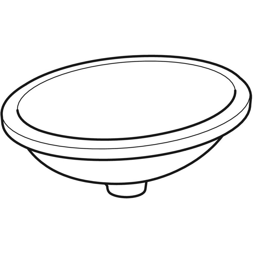 Umywalka podblatowa bez otworu na baterię bez przelewu 49,5 cm Geberit VariForm rysunek