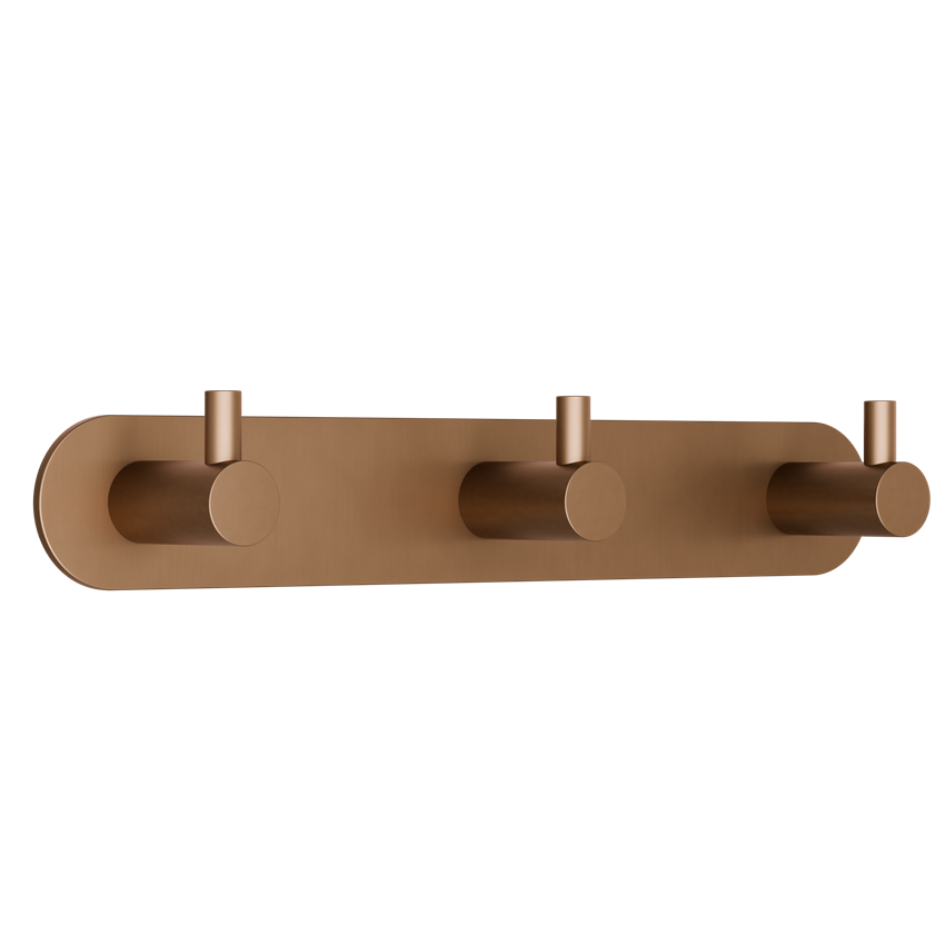 Listwa - 3 haczyki na ręczniki brushed rose gold IÖ Luvia
