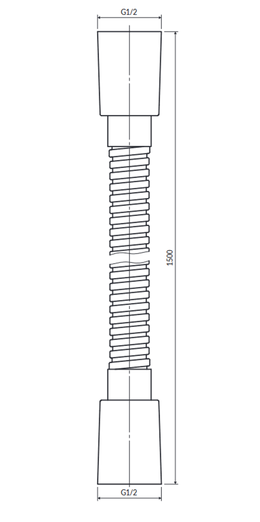 Wąż prysznicowy 150 cm Omnires rysunek