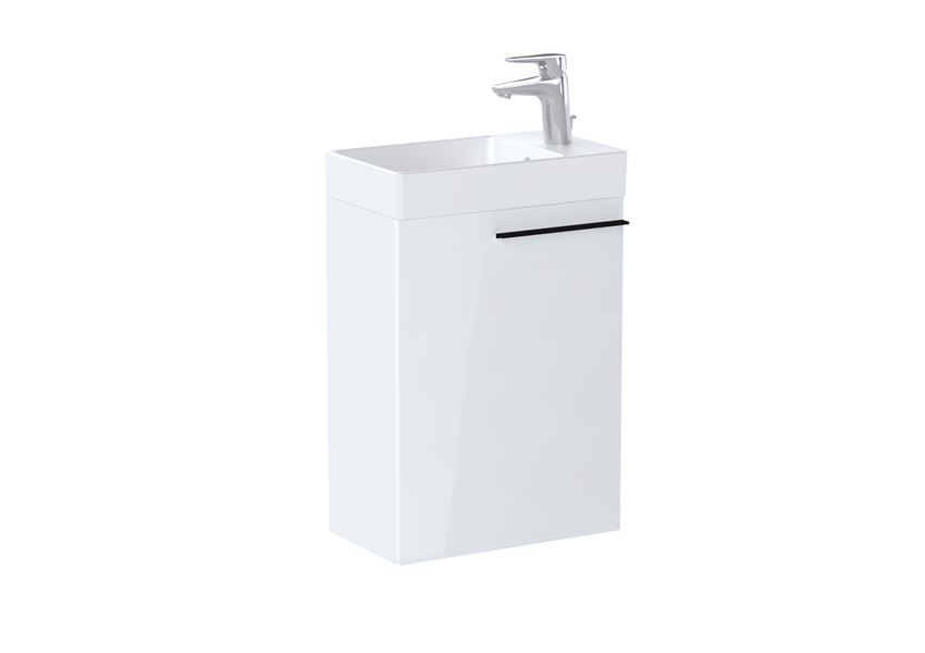 Zestaw łazienkowy Unik z 1 drzwiami wersja compacto 45 cm biały połysk Roca Ella