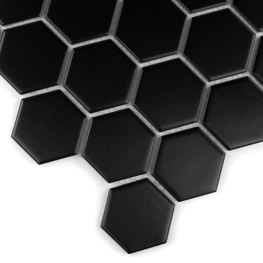 Mozaika 27,1x28,2 cm Dunin Hexagonic Black 51 matt