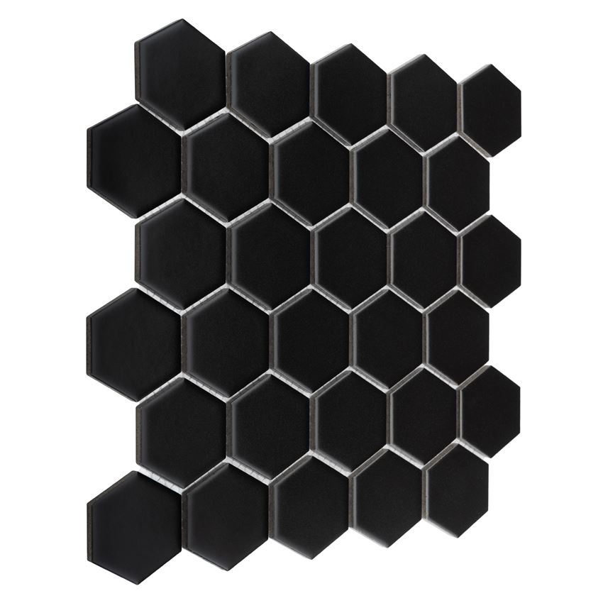 Mozaika gresowa 26x30 cm Dunin Hexagonic Mini Hexagon Black