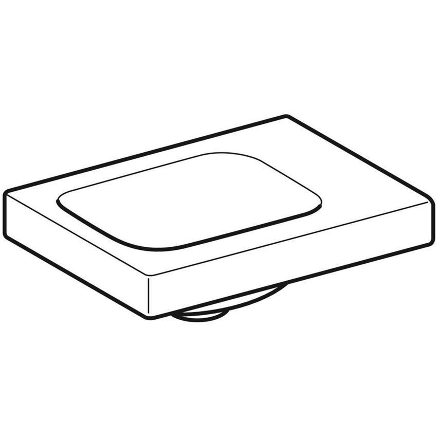 Umywalka kompaktowa bez otworu na baterię bez przelewu 38 cm biała/KeraTect Geberit iCon rysunek