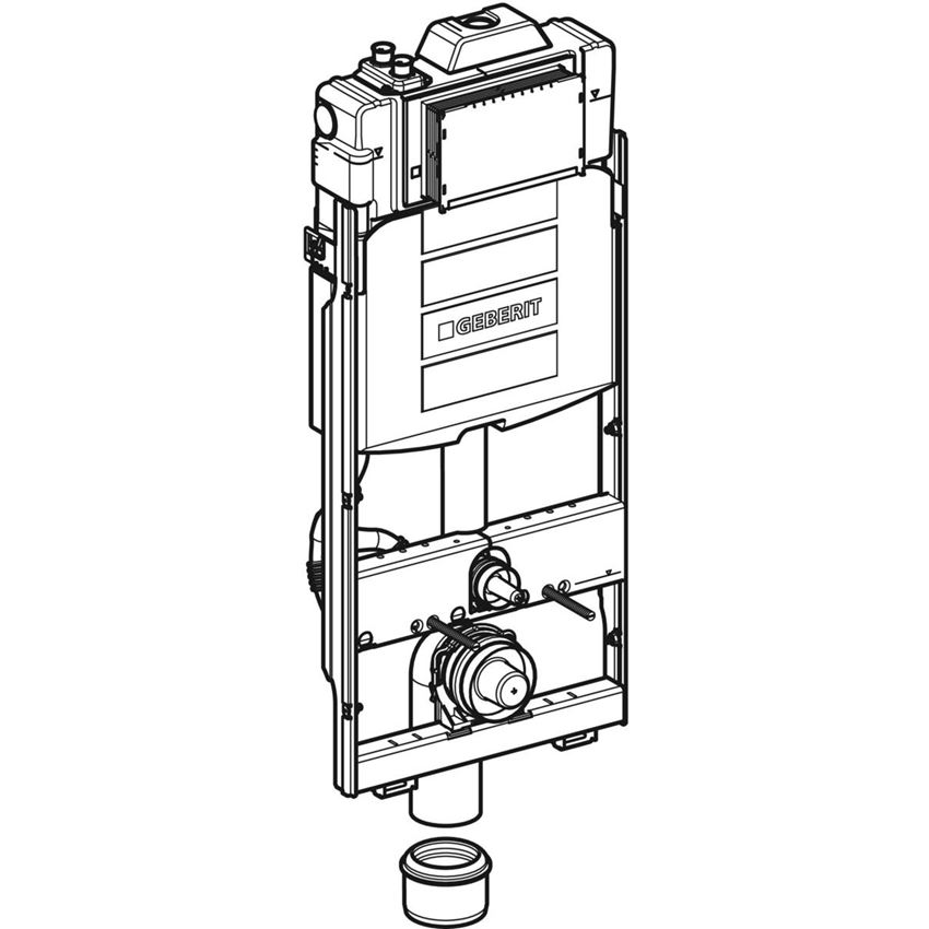Element montażowy do wiszących misek WC 125 cm ze spłuczką podtynkową Sigma 12 cm Geberit  rysunek