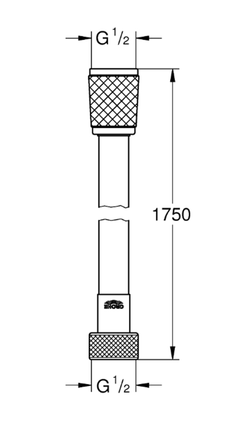 Wąż prysznicowy Grohe Relexaflex 28154002 rys techniczny